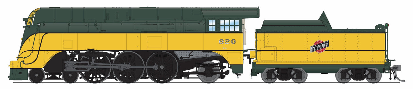 HO Scale 9551 C&NW 4-6-2 "Yellow Jacket", #620, 1952 Appearance, No-Sound / DCC-Ready