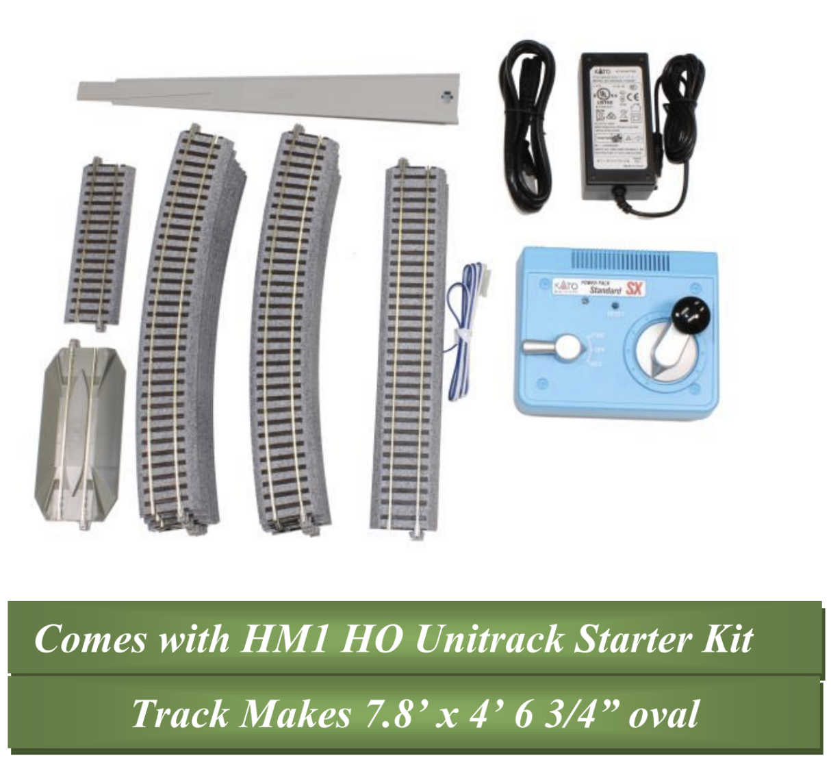 HO Scale Kato 30-3004, Amtrak GE P42 Starter Set, Std. DC, Phase VI #108, With Unitrack Oval & Kato SX Power Pack
